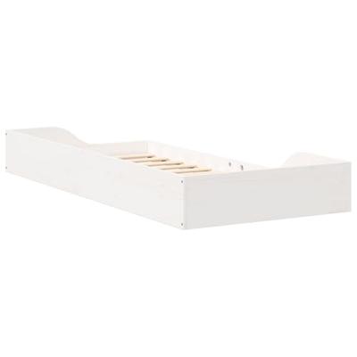 Bedframe Wit 90 x 200 cm Massief grenenhout Bedframe Wit 90 x 200 cm Massief grenenhout