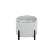 Voetensteun DKD Home Decor Grijs Metaal Polyester (42 x 42 x 42 cm) - thumbnail