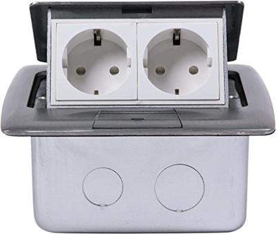 Heitronic 40462 2-voudig Vloerinbouw-contactdoos IP20 Zilver Heitronic 40462 2-voudig Vloerinbouw-contactdoos IP20 Zilver