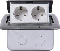 Heitronic 40462 2-voudig Vloerinbouw-contactdoos IP20 Zilver - thumbnail