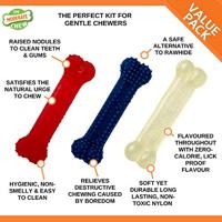 Kauwspeelgoed voor honden Nylabone Value Pack Bacon Maat S Kip Thermoplast (3 pcs) - thumbnail