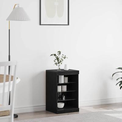 Dressoir Zwart Eiken 41 x 37 x 67 cm Bewerkt hout