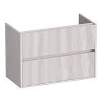 Brauer Adore Wavy - Onderkast Ondiep - 80 cm - met 2 Softclose Lades Greeploos en 1 Sifon Uitsparing - Mat Zand - thumbnail