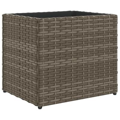 VidaXL Plantenbakken 2 st 36x30x32 cm poly rattan grijs