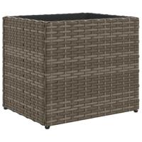 VidaXL Plantenbakken 2 st 36x30x32 cm poly rattan grijs - thumbnail