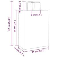 VidaXL Papieren zakken 250 st met hengsels 21x11x28 cm wit - thumbnail