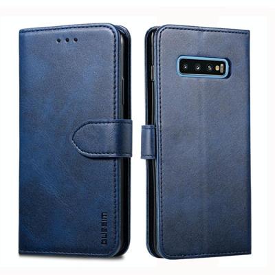Voor Galaxy S10 GUSSIM Business stijl horizontale Flip lederen draagtas met houder & kaartsleuven & portemonnee (blauw) Voor Galaxy S10 GUSSIM Business stijl horizontale Flip lederen draagtas met houder & kaartsleuven & portemonnee (blauw)