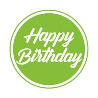 10x stuks bierviltjes/onderzetters Happy Birthday groen 10 cm - Bierfiltjes - thumbnail