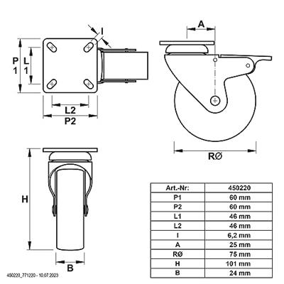 dörner + helmer Apparaatzwenkwiel Wieldiameter: 75 mm Draagvermogen (max.): 60 kg 4 stuk(s) dörner + helmer Apparaatzwenkwiel Wieldiameter: 75 mm Draagvermogen (max.): 60 kg 4 stuk(s)