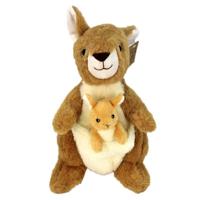 Take Me Home knuffel pluche - kangaroo met baby, 32cm - thumbnail