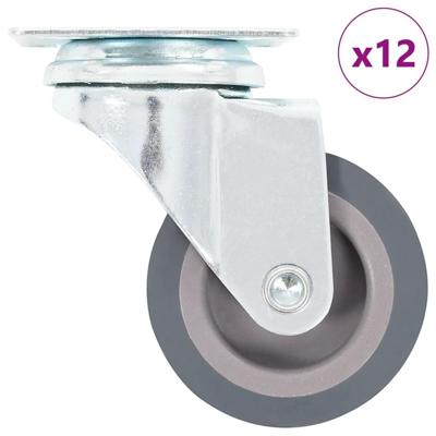 12 st Zwenkwielen 50 mm