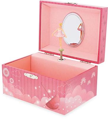 Ulysse sieradendoosje met muziek met ballerina parasol roze - thumbnail