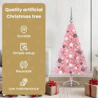 VidaXL Kunstmatig voorverlicht kerstboom met 150 led roze 120 cm pvc - thumbnail