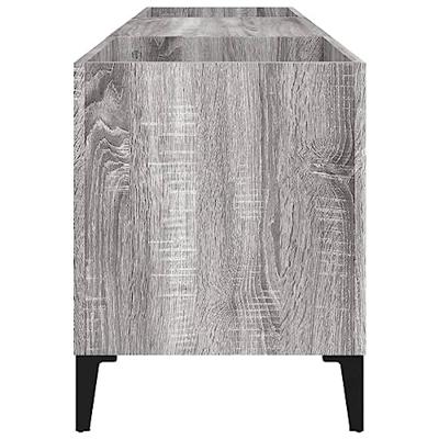Platenkast 121x38x48 cm bewerkt hout grijs sonoma eikenkleurig - thumbnail