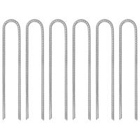 Tentharingen 6 st U-vormig 7 mm 30 cm gegalvaniseerd staal - thumbnail