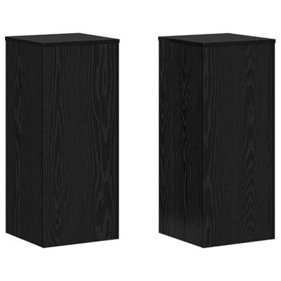 Plantenstandaard 2 pcs Zwart eiken 30 x 30 x 70 cm Bewerkt hout