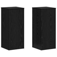 Plantenstandaard 2 pcs Zwart eiken 30 x 30 x 70 cm Bewerkt hout - thumbnail