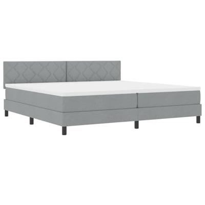 Boxspringbed met Matras Lichtgrijs 200x200 cm Stof