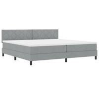 Boxspringbed met Matras Lichtgrijs 200x200 cm Stof - thumbnail