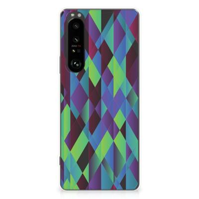 Sony Xperia 1 III | TPU Hoesje | Abstract Green Blue