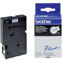 Brother TC-201 Zwart op wit labelprinter-tape - thumbnail