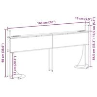 Opberghoofdbord met hoofdeinde met opslag Sonoma eiken 180 cm Bewerkt hout - thumbnail