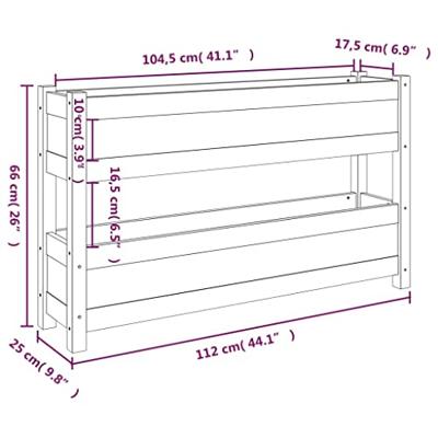 Plantenbak 112x25x66 cm massief grenenhout grijs Plantenbak 112x25x66 cm massief grenenhout grijs