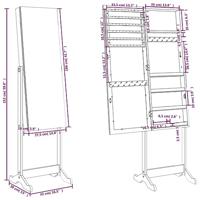 VidaXL Sieradenkast met spiegel vrijstaand 42x38x152 cm - thumbnail