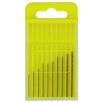 Donau Elektronik HSS-CO-200 HSS Metaal-spiraalboorset 0.3 mm, 0.4 mm, 0.5 mm, 0.6 mm, 0.7 mm, 0.8 mm, 0.9 mm, 1.0 mm, 1.1 mm, 1.2 mm DIN 338 Cilinderschacht 10