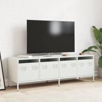 Tv-meubel 135x39x43,5 cm koudgewalst staal wit - thumbnail