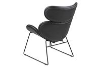 Bendt Fauteuil 'Ida' zwart onderstel, PU zwart - thumbnail