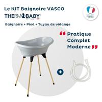 THERMOBABY Badset VASCO Charm grijs: bad + voeten + afvoerpijp - thumbnail
