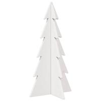 VidaXL Kerstdecoratie kerstboom 59,5 cm massief grenenhout wit - thumbnail