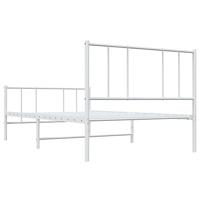 Bedframe met hoofd- en voeteneinde metaal wit 75x190 cm - thumbnail