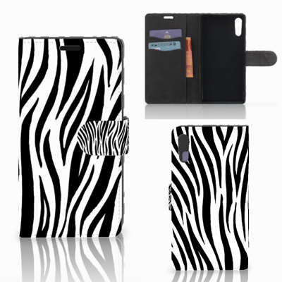 Sony Xperia XZ | Sony Xperia XZs | Telefoonhoesje | Met pasjeshouder | Zebra Sony Xperia XZ | Sony Xperia XZs | Telefoonhoesje | Met pasjeshouder | Zebra
