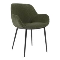 Kave Home Eetkamerstoel 'Konna' Rib, kleur Donkergroen - thumbnail