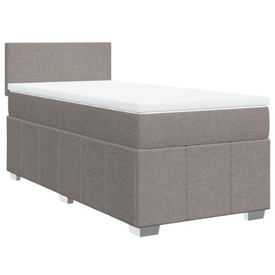 Boxspring met matras stof taupe 90x190 cm