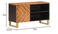 Tv-meubel 80x31,5x46 cm massief mangohout bruin en zwart - thumbnail