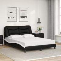 Bed met matras kunstleer zwart en wit 120x200 cm - thumbnail