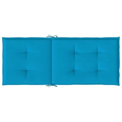 VidaXL Tuinstoelkussens 2 st hoge rug 120x50x3 cm stof blauw