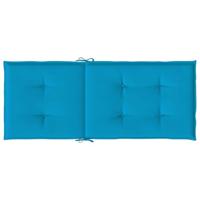 VidaXL Tuinstoelkussens 2 st hoge rug 120x50x3 cm stof blauw - thumbnail