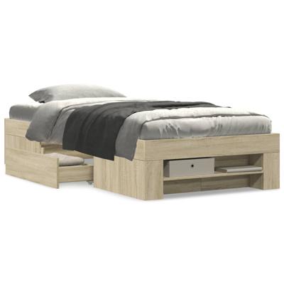 Bedframe zonder matras hout sonoma eikenkleurig 90x200 cm