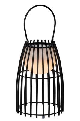 Lucide FJARA - Oplaadbare Tafellamp Binnen/Buiten - Accu/Batterij - Ø 17,5 cm - LED Dim to warm - 1x0,3W 3000K - IP44 - Zwart