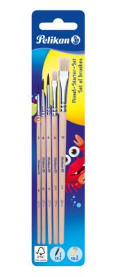 Pelikan penselenset , blister van 5 stuks, S613F in nr 6 en 10 en S24 in nr 2, 4 en 6 Pelikan penselenset , blister van 5 stuks, S613F in nr 6 en 10 en S24 in nr 2, 4 en 6