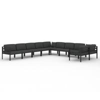 10-delige Loungeset met kussens aluminium antracietkleurig - thumbnail