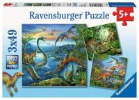 Ravensburger puzzelset dinosaurus - 3 x 49 stukjes - thumbnail