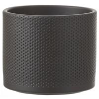 Mica Decorations era ronde pot donkergrijs relief maat in cm: 14,5 x 17,5 - thumbnail