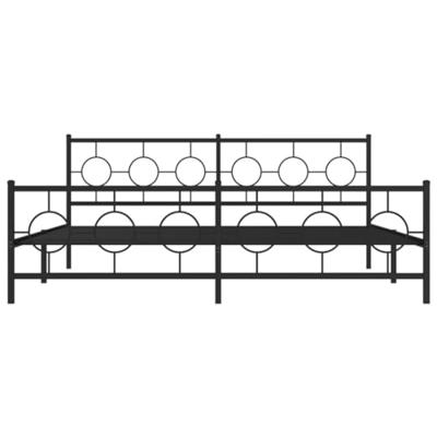 Bedframe met hoofd- en voeteneinde metaal zwart 193x203 cm Bedframe met hoofd- en voeteneinde metaal zwart 193x203 cm