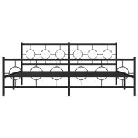 Bedframe met hoofd- en voeteneinde metaal zwart 193x203 cm - thumbnail