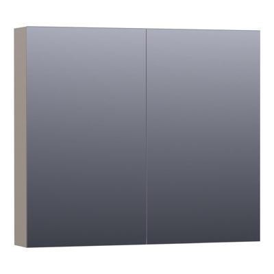 Brauer Impress Spiegelkast 80 cm - zonder Verlichting - Met 2 Dubbelzijdige Spiegeldeuren - Mat Taupe